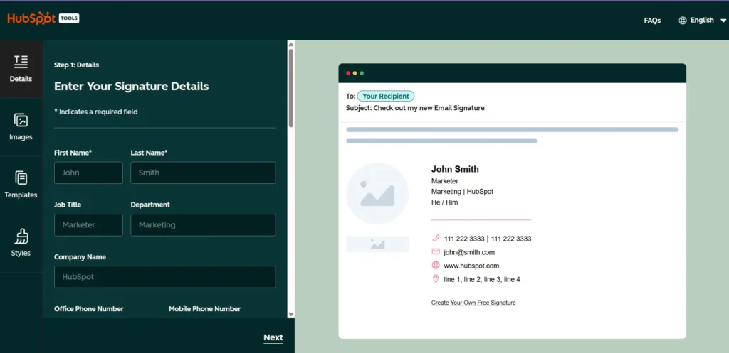 Free Hubspot Professional Signature for Email