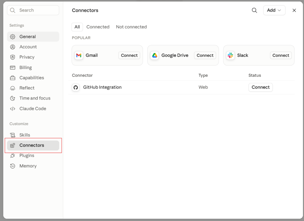 Claude AI gmail Connector